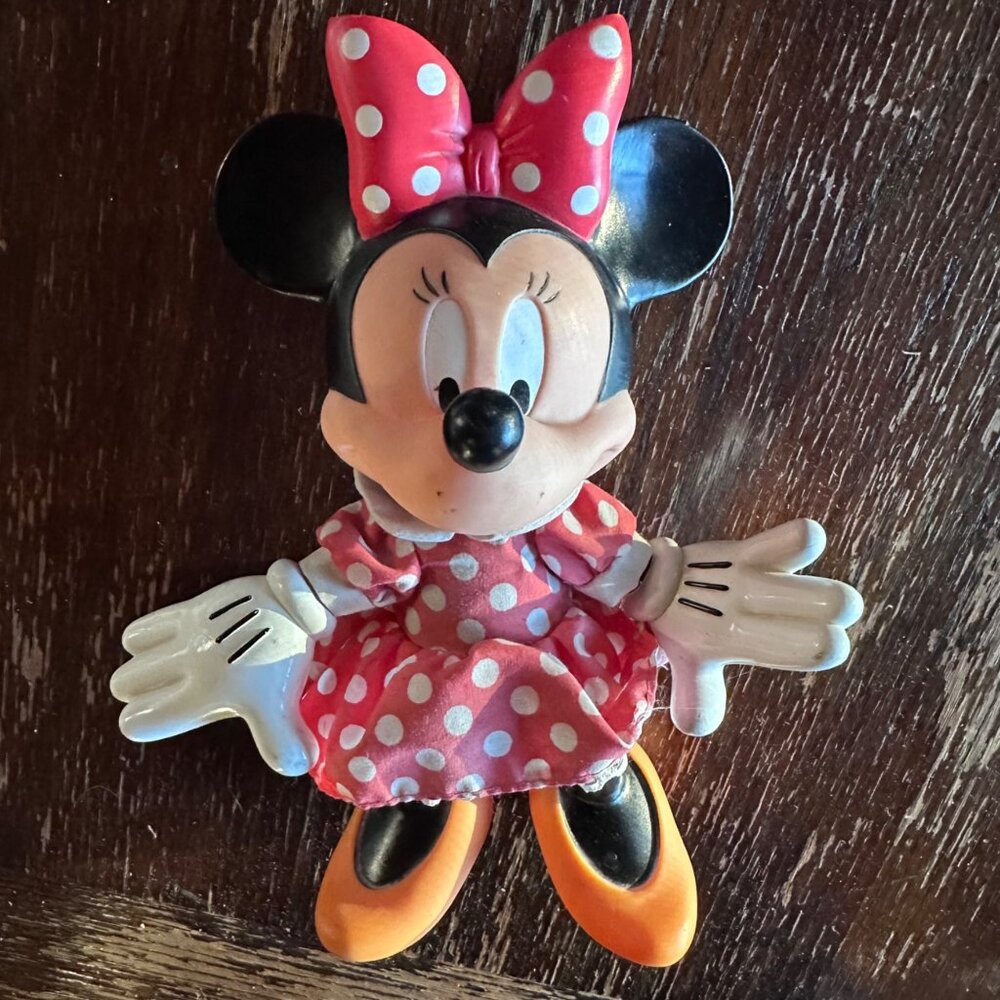 Vintage Minnie Mouse Applause Doll 9" With Polka Dot Dress & Bow